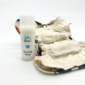 Luludew's organic balm with cloth diaper